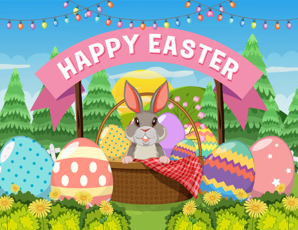 复活节祝福横幅设计图片下载