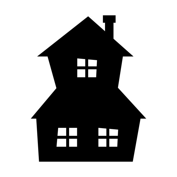 房子图标。黑色卡通剪影的房子。矢量插图隔离在白色背景上。图片下载
