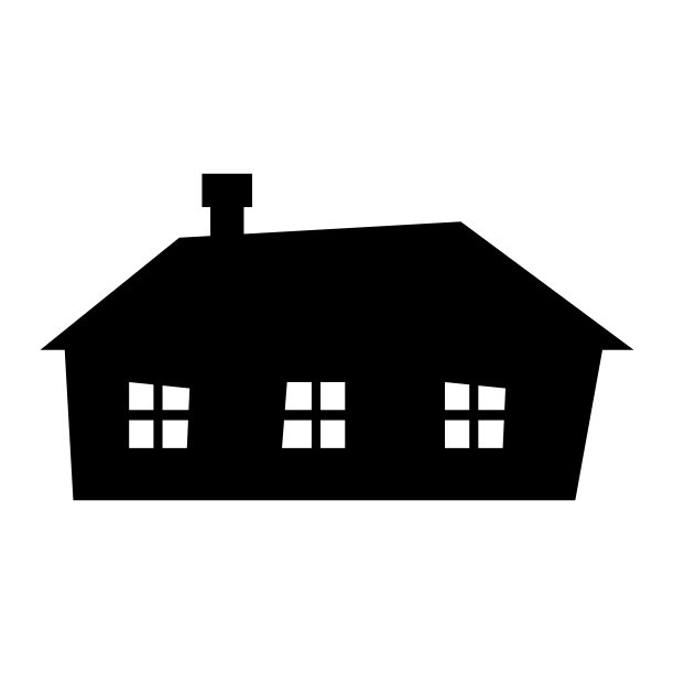 房子图标。黑色卡通剪影的房子。矢量插图隔离在白色背景上。图片下载