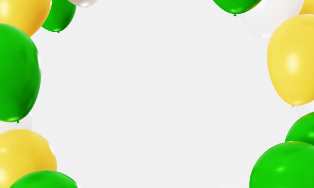 设计框架与气球为生日，圣帕特里克节元素插图图片下载