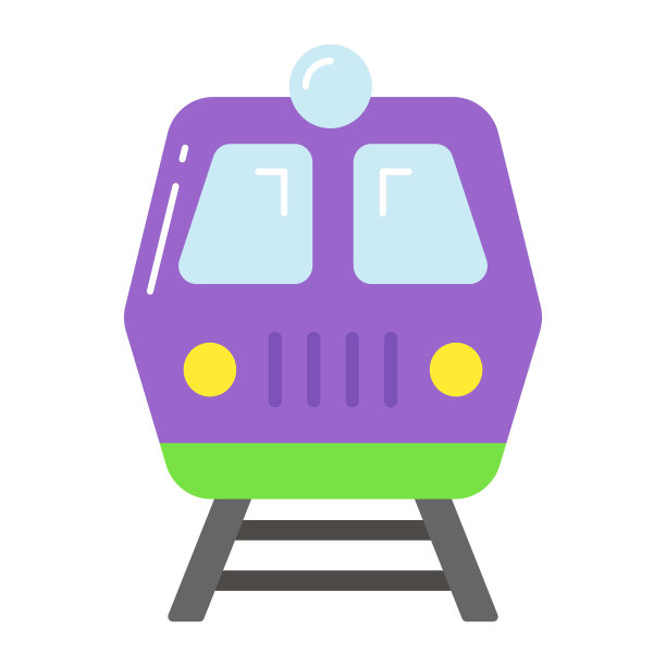 铁路轨道上的火车，现代风格的火车矢量图片下载