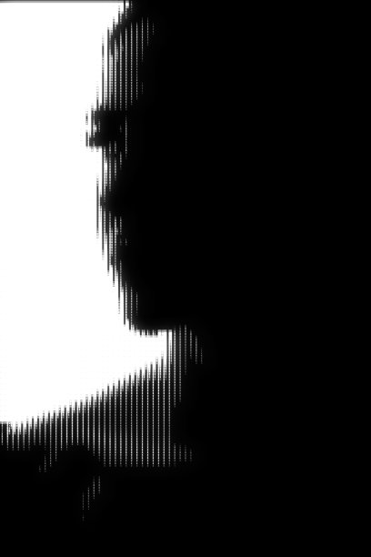 女子肖像插图在半色调黑白电视屏幕像素图案图片下载