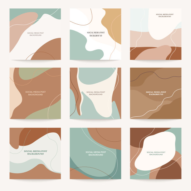 社交媒体品牌模板，背景模型。矢量图图片下载