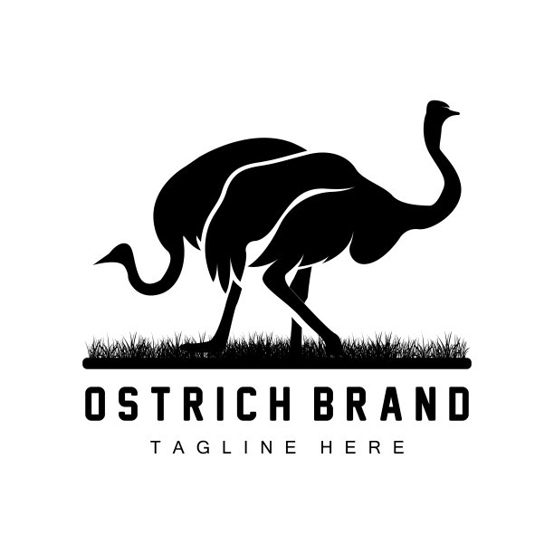鸵鸟设计，沙漠动物插图，生活在森林，矢量骆驼品牌产品图片下载