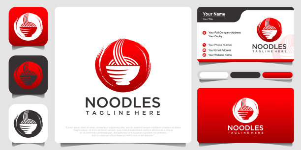 面条矢量图标说明。面条的风格现代而奢华。图片下载