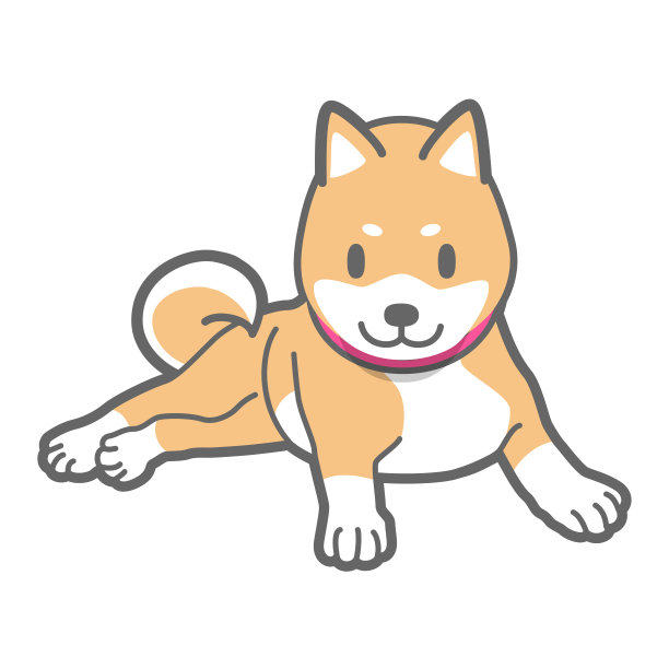 一只放松的柴犬的矢量插图图片下载