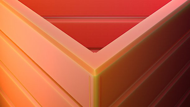 橙色三角形流行对象缩放抽象，戏剧性，现代和高品质的三维渲染图形设计元素材料图片下载