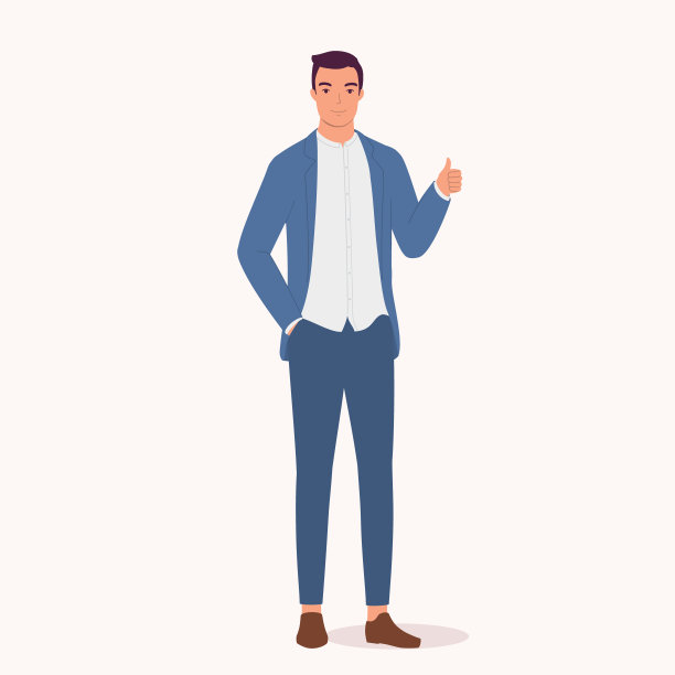 微笑的商人一个大拇指向上的手势。图片下载