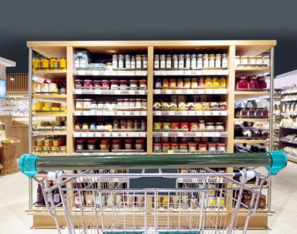 抽象模糊的超市乳制品选购背景图片下载