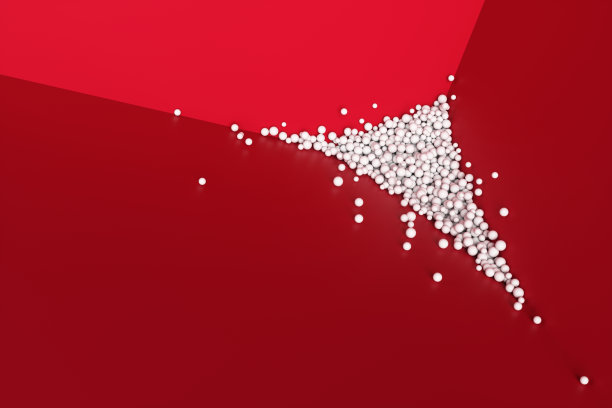 红墙旁的一大堆抽象的白色球体。背景3d渲染插图。图片下载