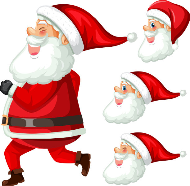 圣诞老人卡通人物套装图片下载