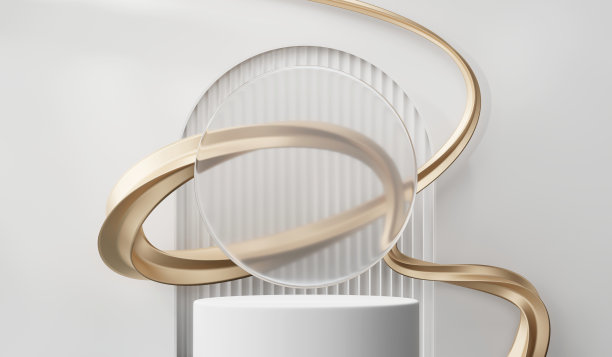 产品展示展示三维渲染的黄金平台图片下载