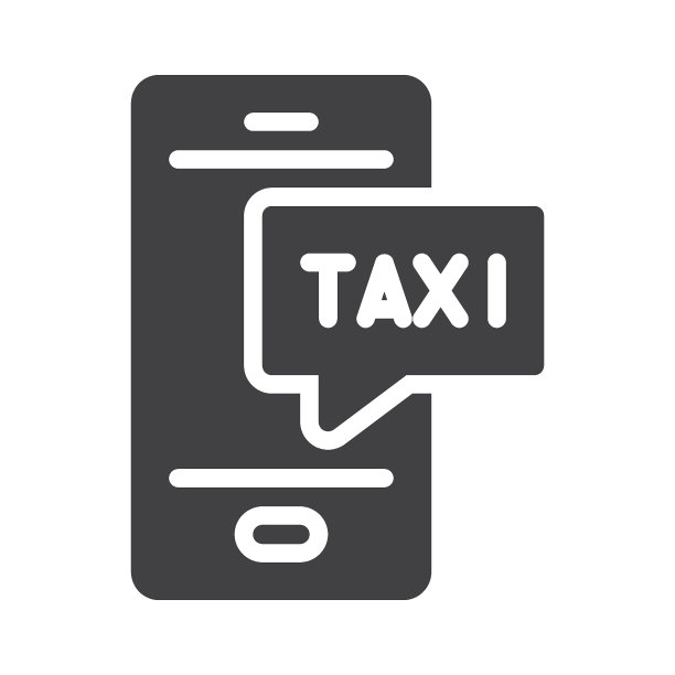 移动出租车服务矢量图标图片下载