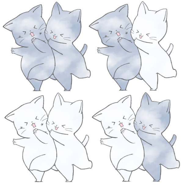 可爱的猫玩耍的插图图片下载