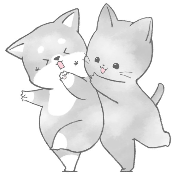 可爱的狗和猫在玩耍图片下载