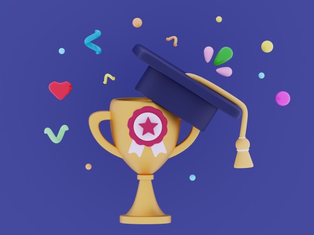 3D毕业大学证书图标隔离在线教育图片下载