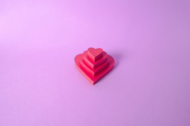 情人节红色爱心剪纸背景图片下载