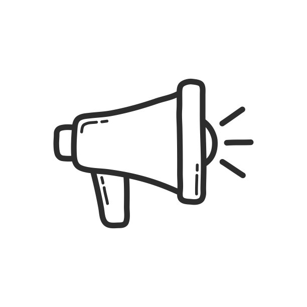 扬声器或扩音器图标。手绘设计风格。向量。图片下载