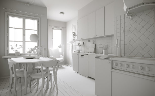 厨房的室内模型图片下载