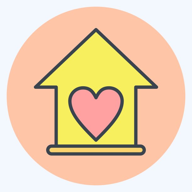 Icon Love Family。与家族象征有关。字形风格。设计简单，可编辑。简单的说明图片下载