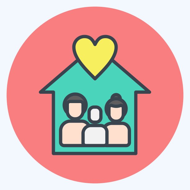 图标爱的家庭。与家族象征有关。字形风格。设计简单，可编辑。简单的说明图片下载