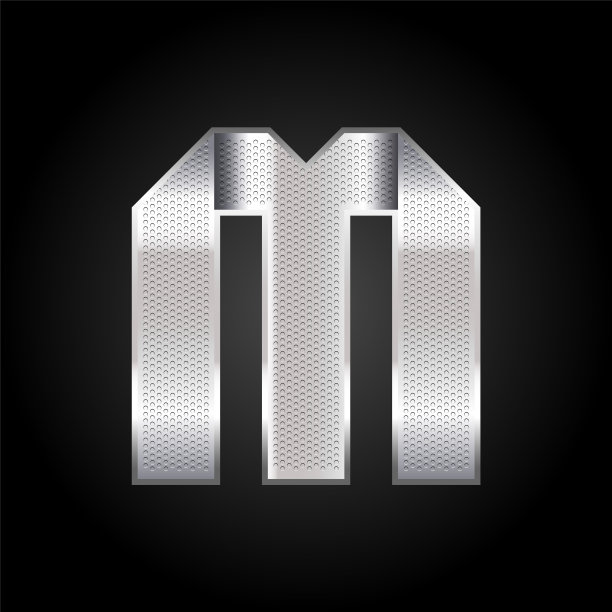 字母字体折叠从金属铬穿孔丝带-字母图片下载