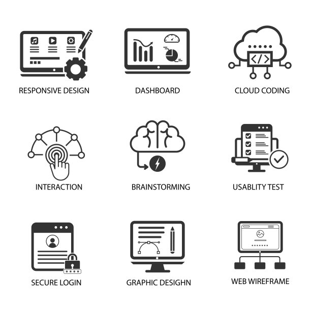 数字图标黑白平面符号素描。图片下载