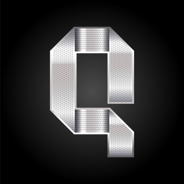 字母字体折叠从金属铬穿孔丝带-字母图片下载