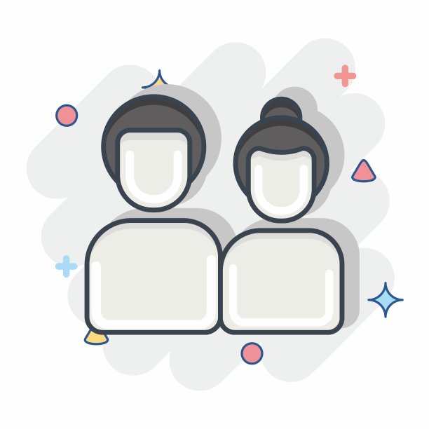 图标的夫妇。与家族象征有关。粉笔的风格。设计简单，可编辑。简单的说明图片下载