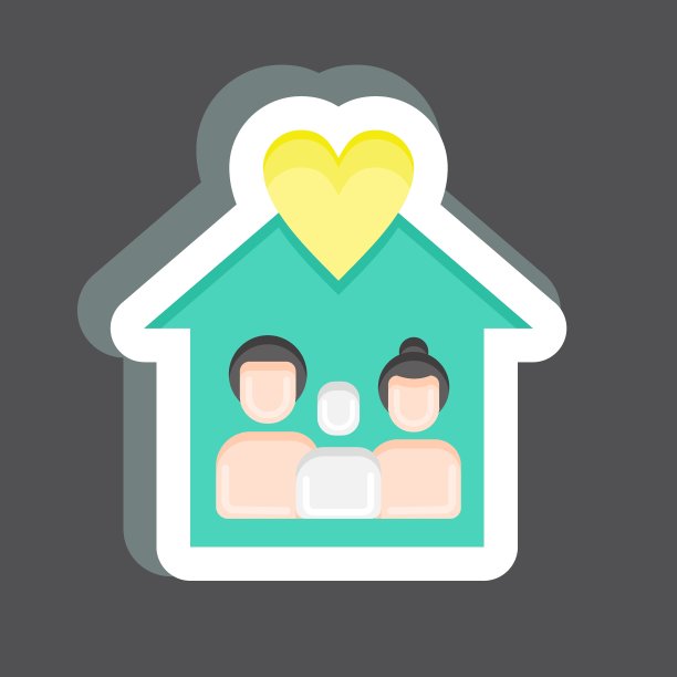 图标爱的家庭。与家族象征有关。设计简单，可编辑。简单的说明图片下载
