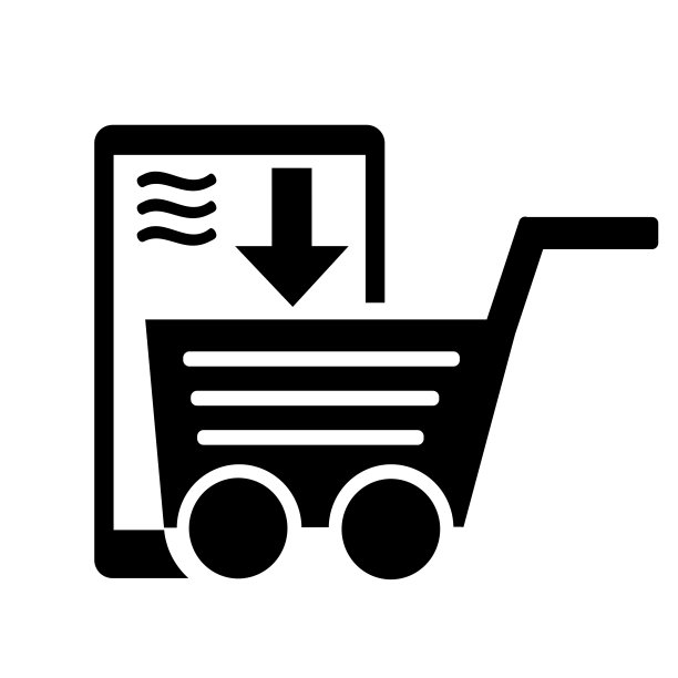 矢量插图，标志，图标在线订购，交付。孤立在白色背景上。图片下载