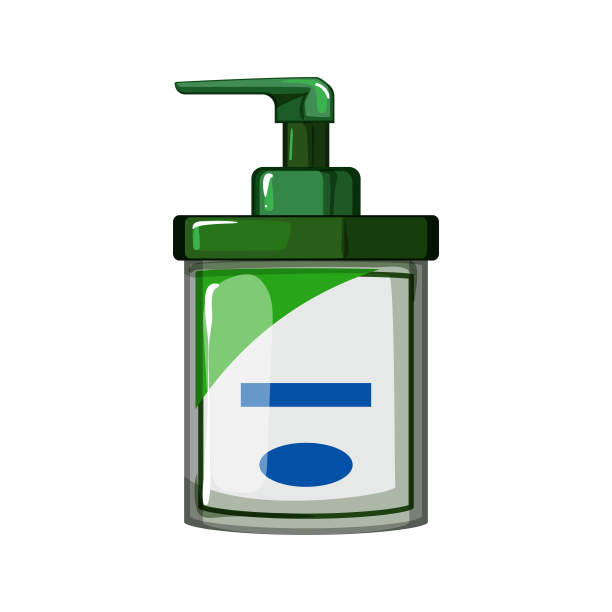 皮肤病学干性皮肤霜卡通矢量插图图片下载