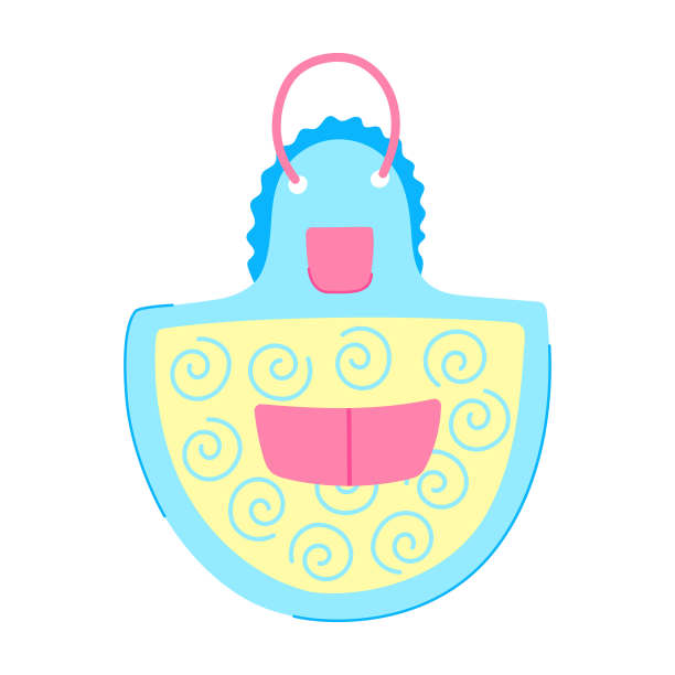 防护围裙厨房卡通矢量插图图片下载