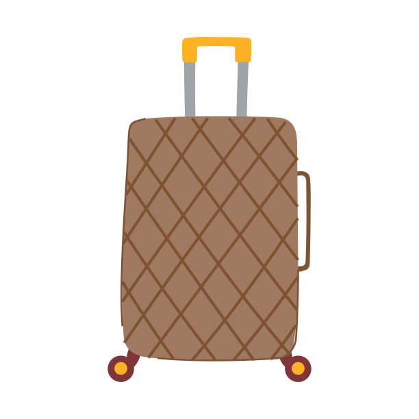 旅行行李行李箱卡通矢量插图图片下载