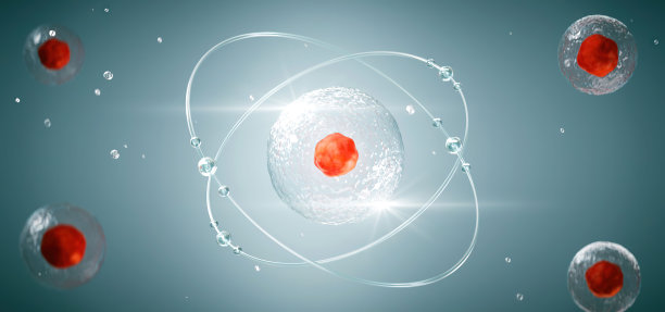 人类细胞或胚胎干细胞显微镜背景的3D渲染图片下载