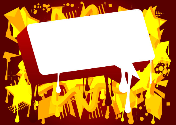 彩色涂鸦背景上的白色语音气泡。摘要现代街头艺术装饰以城市画风表现。图片下载