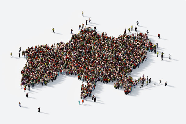 人群形成乌克兰:人口和社会媒体概念图片下载
