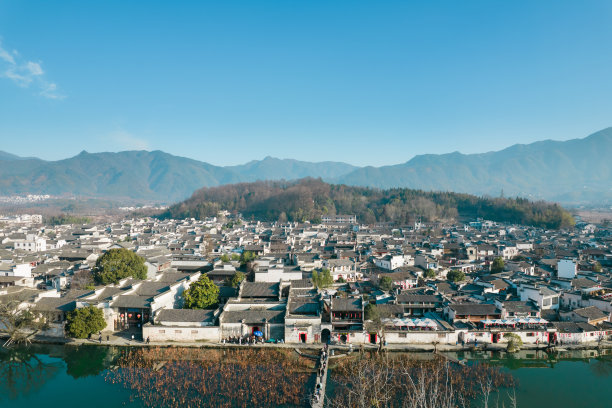 鸟瞰洪村——中国绘画中的一个村庄图片下载