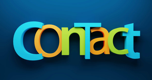 接触彩色印刷横幅的3D渲染图片下载