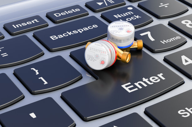 冷热水表笔记本电脑键盘，3D渲染图片下载