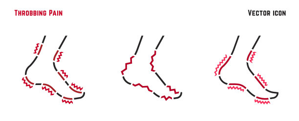 脚痛类型的标志。可编辑矢量图图片下载