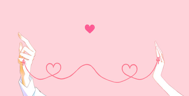 男人和女人的手被命运的红线系着图片下载