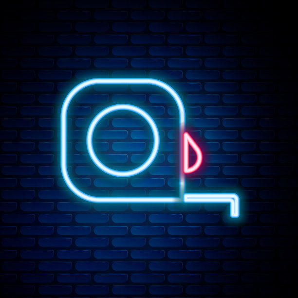 发光的霓虹灯线轮盘建设图标图片下载