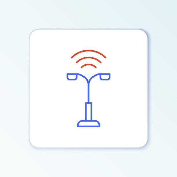 行智能路灯系统图标隔离上图片下载