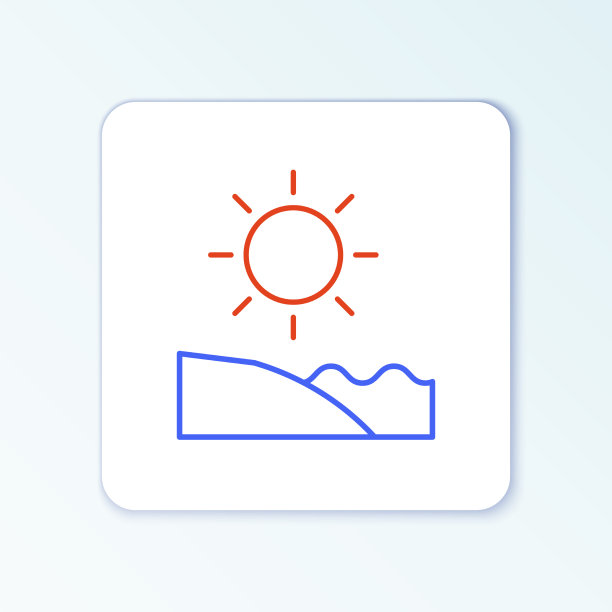 线海滩图标孤立的白色背景图片下载