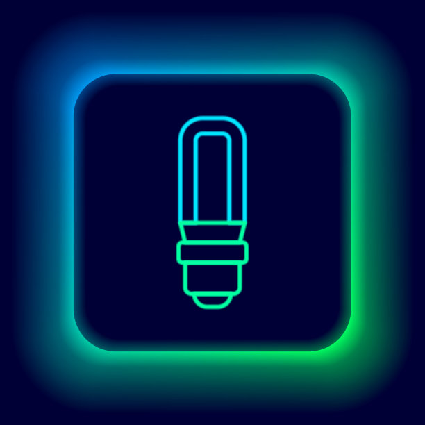 发光的霓虹灯线led灯泡图标隔离上图片下载