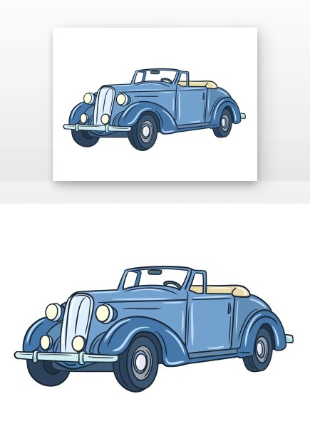 复古卡通手绘汽车图片下载