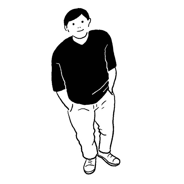 一个人向上看的架空线的矢量插图图片下载