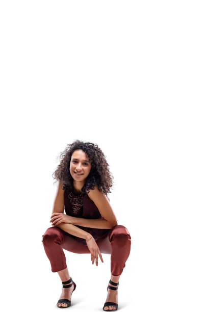 模特姿势优雅，美丽，年轻有异国情调，长l图片下载