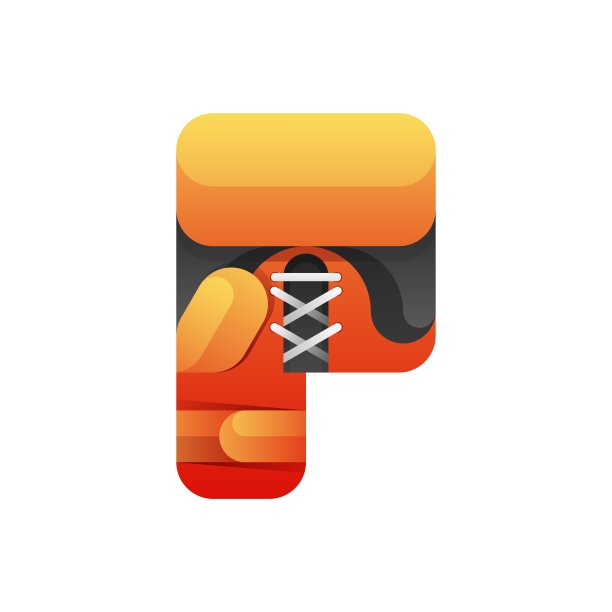 矢量插图字母P渐变彩色风格。图片下载